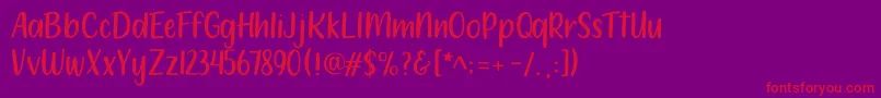 Fonte 212 Moon Child Sans – fontes vermelhas em um fundo violeta