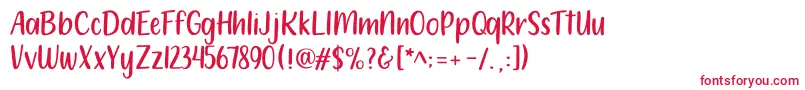 フォント212 Moon Child Sans – 白い背景に赤い文字