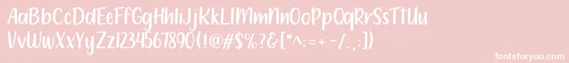 212 Moon Child Sans-fontti – valkoiset fontit vaaleanpunaisella taustalla