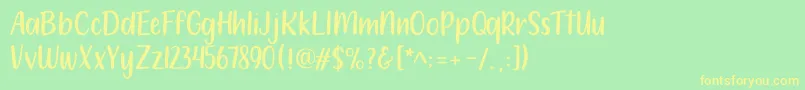 212 Moon Child Sans-fontti – keltaiset fontit vihreällä taustalla