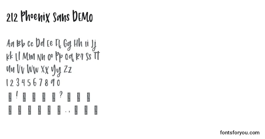 Schriftart 212 Phoenix Sans DEMO – Alphabet, Zahlen, spezielle Symbole