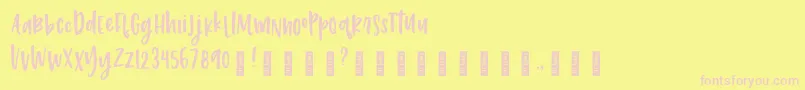 Шрифт 212 Phoenix Sans DEMO – розовые шрифты на жёлтом фоне