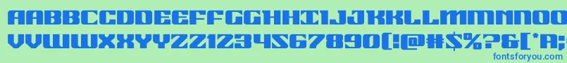 21gunsalute-Schriftart – Blaue Schriften auf grünem Hintergrund