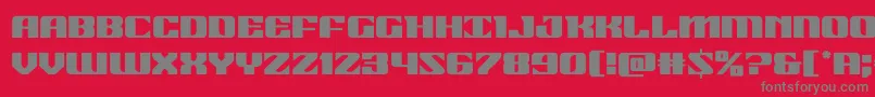 Fonte 21gunsalute – fontes cinzas em um fundo vermelho