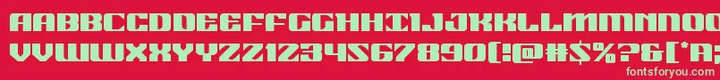 Czcionka 21gunsalute – zielone czcionki na czerwonym tle