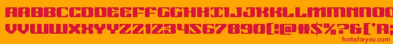 21gunsalute-Schriftart – Rote Schriften auf orangefarbenem Hintergrund