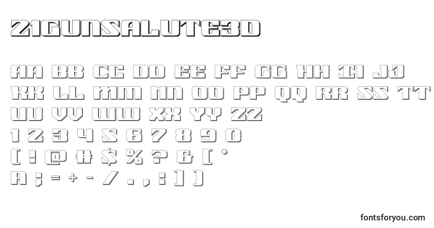 Fuente 21gunsalute3d (118492) - alfabeto, números, caracteres especiales