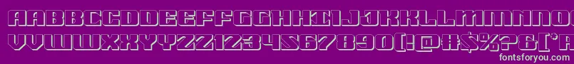 21gunsalute3d Font – Green Fonts on Purple Background