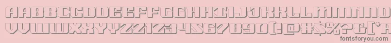 21gunsalute3d-Schriftart – Graue Schriften auf rosa Hintergrund