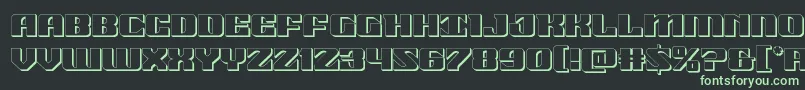 21gunsalute3d Font – Green Fonts on Black Background