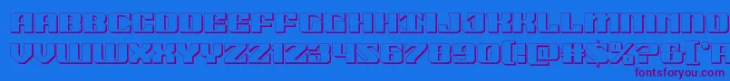 21gunsalute3d Font – Purple Fonts on Blue Background