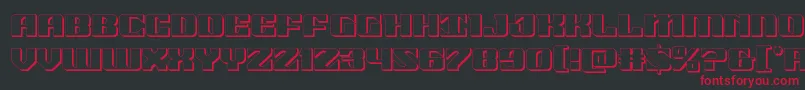フォント21gunsalute3d – 黒い背景に赤い文字