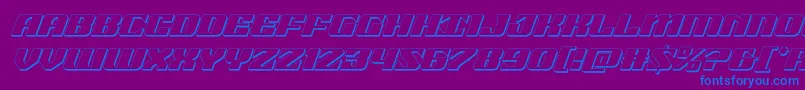 21gunsalute3dital-Schriftart – Blaue Schriften auf violettem Hintergrund