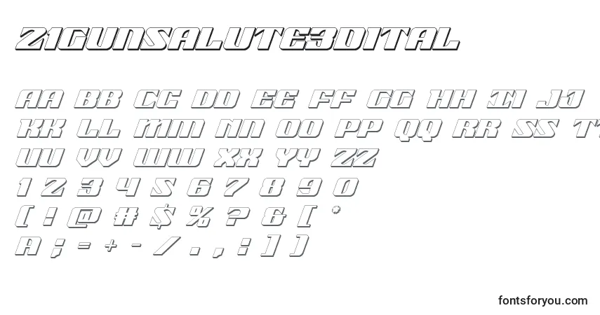 Fuente 21gunsalute3dital (118495) - alfabeto, números, caracteres especiales