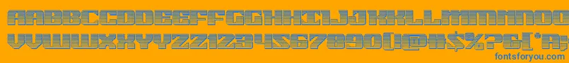 21gunsalutechrome Font – Blue Fonts on Orange Background