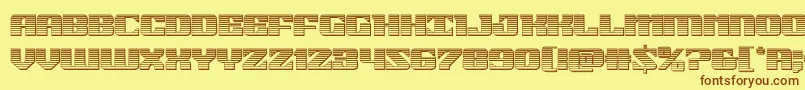 21gunsalutechrome Font – Brown Fonts on Yellow Background