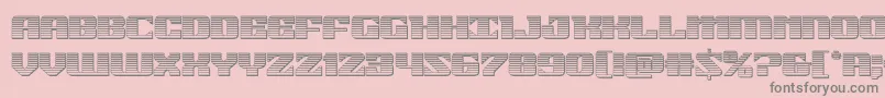 フォント21gunsalutechrome – ピンクの背景に灰色の文字