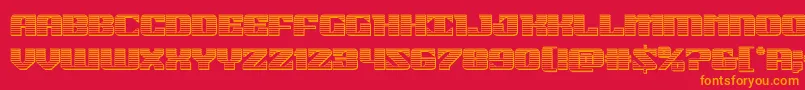 21gunsalutechrome Font – Orange Fonts on Red Background