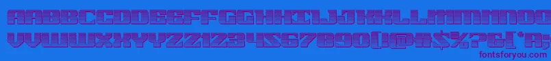 21gunsalutechrome Font – Purple Fonts on Blue Background