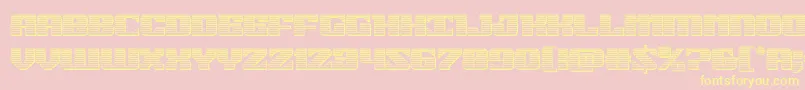 Шрифт 21gunsalutechrome – жёлтые шрифты на розовом фоне