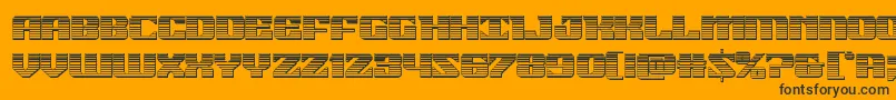 Czcionka 21gunsalutechrome – czarne czcionki na pomarańczowym tle