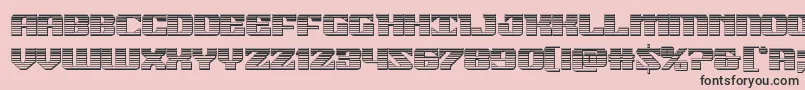 21gunsalutechrome-Schriftart – Schwarze Schriften auf rosa Hintergrund
