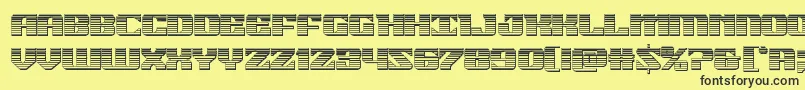 フォント21gunsalutechrome – 黒い文字の黄色い背景