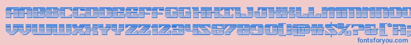 フォント21gunsalutechrome – ピンクの背景に青い文字