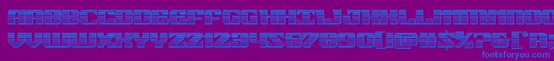 21gunsalutechrome-fontti – siniset fontit violetilla taustalla