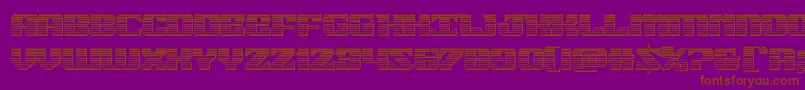 Czcionka 21gunsalutechrome – brązowe czcionki na fioletowym tle