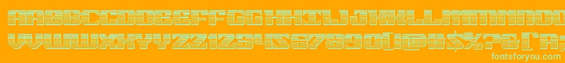 フォント21gunsalutechrome – オレンジの背景に緑のフォント