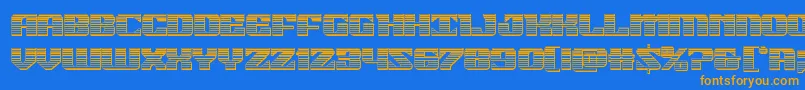 Шрифт 21gunsalutechrome – оранжевые шрифты на синем фоне