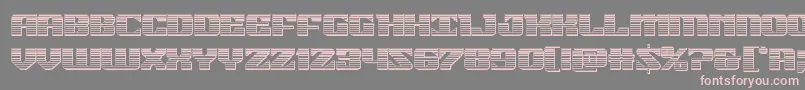 Fonte 21gunsalutechrome – fontes rosa em um fundo cinza