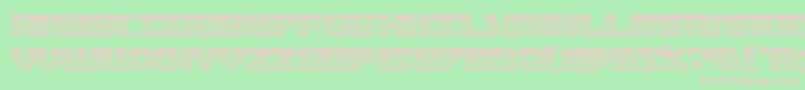 21gunsalutechrome-fontti – vaaleanpunaiset fontit vihreällä taustalla