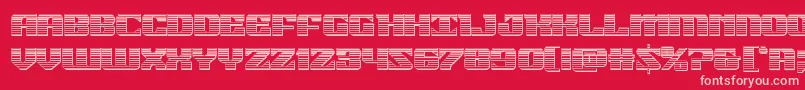 21gunsalutechrome-fontti – vaaleanpunaiset fontit punaisella taustalla