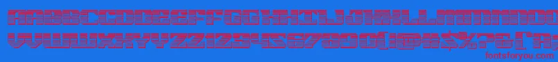 21gunsalutechrome Font – Red Fonts on Blue Background