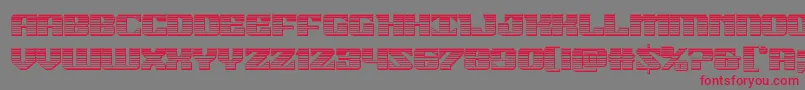 フォント21gunsalutechrome – 赤い文字の灰色の背景