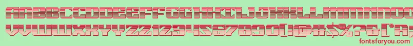 フォント21gunsalutechrome – 赤い文字の緑の背景