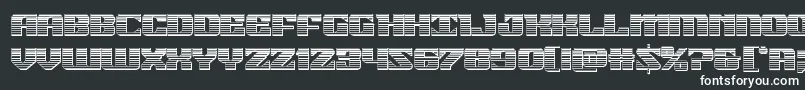 21gunsalutechrome-fontti – valkoiset fontit mustalla taustalla