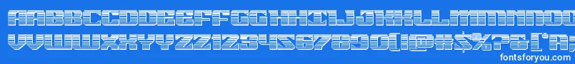フォント21gunsalutechrome – 青い背景に白い文字