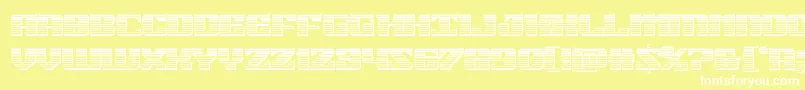 フォント21gunsalutechrome – 黄色い背景に白い文字