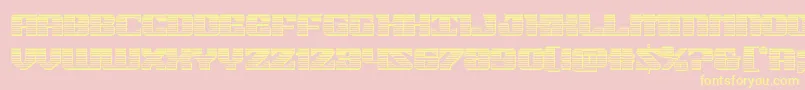 Fonte 21gunsalutechrome – fontes amarelas em um fundo rosa