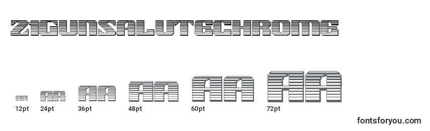 Größen der Schriftart 21gunsalutechrome (118497)