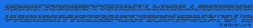 21gunsalutechromeital Font – Black Fonts on Blue Background