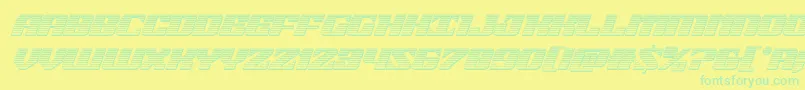 21gunsalutechromeital Font – Green Fonts on Yellow Background