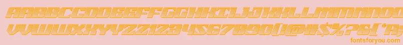 21gunsalutechromeital-Schriftart – Orangefarbene Schriften auf rosa Hintergrund