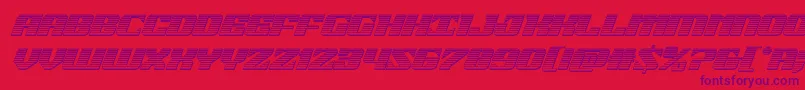 21gunsalutechromeital Font – Purple Fonts on Red Background