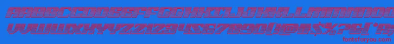 21gunsalutechromeital Font – Red Fonts on Blue Background