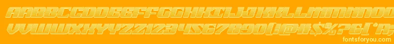 21gunsalutechromeital Font – Yellow Fonts on Orange Background