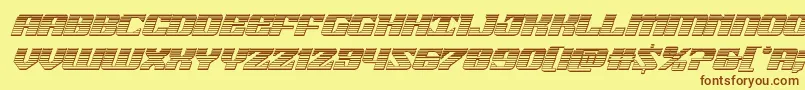 21gunsalutechromeital Font – Brown Fonts on Yellow Background